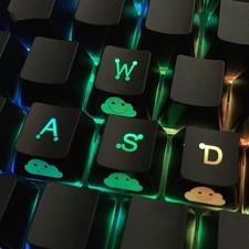 4 PCS WASD Keycaps UV Coating Backlit Double Shot OEM Profile MX Custom picture