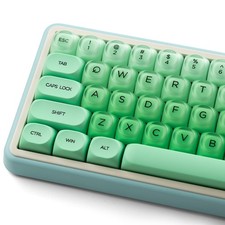 132 PCS MOA PBT Keycaps Jelly Green Foundation Cute Mechanical Keyboard picture