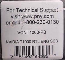 PNY NVIDIA T1000 4GB GDDR6 workstation Graphics Card VCNT1000-PB-Brand New Seale picture