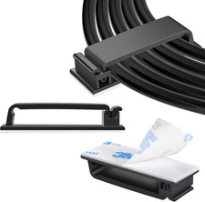 Self Adhesive Cable Clips 50 Pack Black Wire Organizer Cord Holder for Desk Wall picture