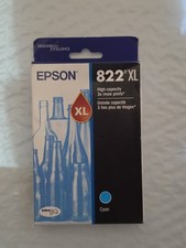 Sealed Genuine Epson 822XL High Capacity Cyan Cartridge Exp 01/29 picture