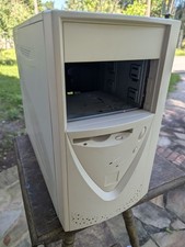 Vintage Beige ATX Mid Tower Desktop Computer Case Empty For Parts TC picture