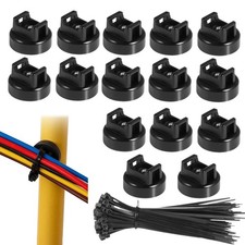 10/12/15Pcs Magnetic Cable Management Clips Self-Locking Zip Tie Holders picture