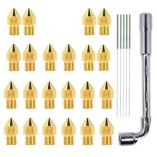MK8 Nozzles 22 pcs 3D Printer Brass Nozzles 0.2mm, 0.4mm,0.6mm, 0.8mm, 1.0mm CR- picture