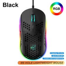 M8 Ultralight Wired Gaming Mouse Lightweight Honeycomb Shell 6 RGB Breathing Bac picture