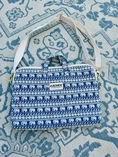 Dachee Laptop Bag  Canvas Elephant Pattern Shoulder Messenger  Blue Case picture