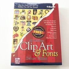 All Holidays Clip Art and Fonts Deluxe Edition CD ROM Windows 95/3.1 SEALED picture