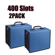 2Pack 400Disc CD DVD Organizer Holder Storage Case Bag Wallet Album Media Blue picture