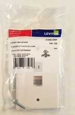 41080-2WP 2-Port Leviton Single-Gang QuickPort Wallplate, White - 18 PACK picture