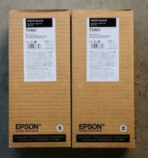 06-2022 NIB 2 of Genuine EPSON T5961 Photo Black 350ml Ink 7890/7900 As T6361 picture