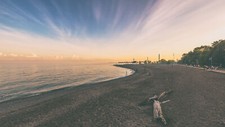Landscape beach sunset toronto nature sand water ocean Custom Gaming Mat Desk picture