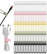 100Pcs Silicone Cable Ties - Durable Cord Organizer & Cable Management Solution picture