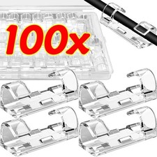 100Pcs Cable Clips Self-Adhesive Tie Cord Management Wire Holder Organizer Clamp picture