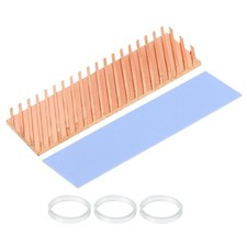 Copper Heatsink 70x20x6mm W Thermal Pad Rubber Ring for M.2 SSD Module 1 Set picture