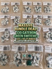 Lot of 330 Gateron Green Mechanical Keyboard Switches Clicky 33 x 10ct Bags New  picture