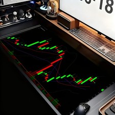 1pc Large Trading Chart Mouse Pad & Mat with Green/Red Candlestick Chart Desig picture