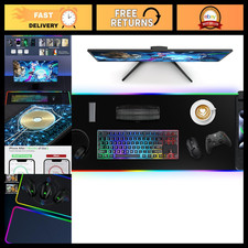 Large RGB Gaming Mouse Pad with Wireless Charging, 10 LED Colors, Non-Slip Base picture