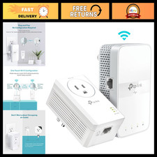 Powerline Ethernet Adapter Kit, AV1000 WiFi Extender with Passthrough, Fast Inte picture