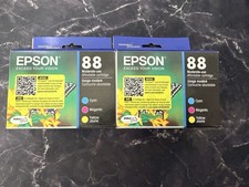 2Epson DuraBrite Ultra 88 Cyan Magenta Yellow Ink Cartridges T088520 EXP 08/2025 picture