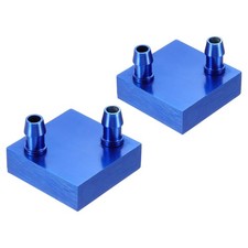 2PCS Aluminum Water Cooling Block 40x40x13mm Liquid Cooler Heat Sink, Blue picture