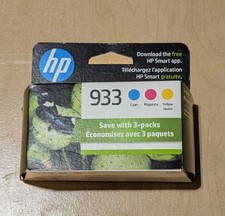 HP 933 Genuine 3-Pack Ink Cartridges, Cyan, Magenta, Yellow Exp. 12/27 picture