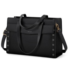 RAINSMORE Laptop Bag for Women 15.6 Inch Professional Leather Work Tote picture