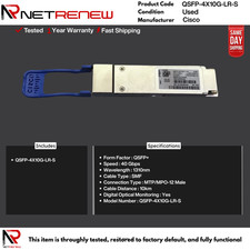 Cisco QSFP-4X10G-LR-S QSFP 40GBASE-LR4 to 4×10GBASE-L Transceiver Module picture