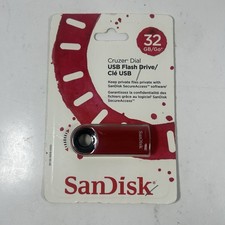SanDisk 32 GB Cruzer Dial USB Flash Drive New Factory Sealed 80-56-16618-032G picture