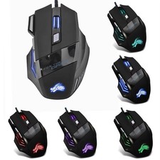5500 DPI Gaming Mouse 7 Button USB Wired LED Breathing Fire Button Laptop PC picture