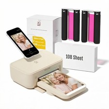4x6 Photo Printer with 108 Sheet Photo Paper& 2 Ribbon, Desktop Instant Pictu... picture