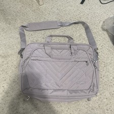 VANKEAN Laptop Bag Gray Padded Briefcase Messenger Shoulder Bag Travel Work picture