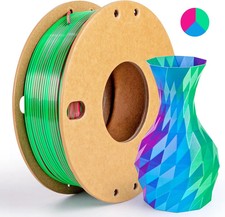 Silk Triple Color PLA+ 3D Printer Filament 1.75mm, No Tangle Shiny Filament Net picture