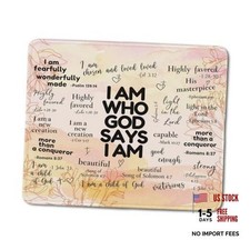 Inspirational Christian God Says I Am Mouse Pad, 9.5L x 7.9W inches 22Child picture