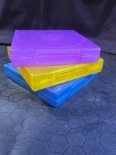 VTG Neon Purple Blue Yellow 10 Disc CD Storage Cases Stack Spindle Rare Lot of 3 picture