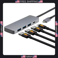 Amazon Basics USB C Hub Dock 10Gbps Multiport USB-C to USB-C and USB-A Silver picture