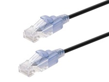 Monoprice Cat6A Patch Ethernet Cable 50ft Black UTP 10G RJ45 LAN Modem Router picture