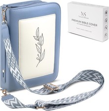 Bible Cover Case for 7 X 9 inch Books, Bible Cases for Woman, Standard PU Grey picture