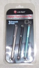 Link Depot Touchscreen Stylus 3-Pack  NEW LD-STYS-3Pack Silver-Black-Blue picture