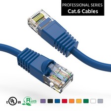 10 Pack of 2Ft CAT6 UTP Ethernet Network Booted Cable Blue picture