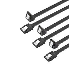 SATA Cable V3.0 11.8 Inches, 3 Pack, Black, Sata III 6Gbps 90 Degree Right picture