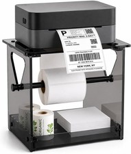 Acrylic Label Holder for Thermal Printer, 2-in-1 Desktop Stand for Fan-Fold &... picture