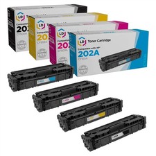 LD 4pk Comp Cartridge for HP Toner 202A CF500A Black Cyan Magenta Yellow 202 picture