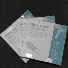 Alex Tech Split Cable Sleeve 1/4 in x 10 ft Black Plastic, Natural Finish picture