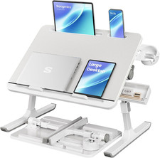 SONGMICS Bed Laptop Desk, Foldable Bed Desk for Laptop, 15.7 X 22 Inches Large D picture