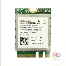MEDIATEK MT7922A22M WIFI 6E M.2 2230 BLUETOOTH 5.2 CARD   MT7922 picture