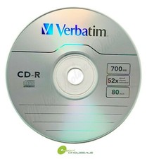 50 VERBATIM Blank 52X CD-R CDR Branded Logo 700MB Recordable Media Disc -Sleeves picture