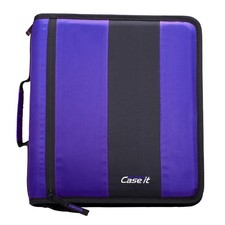 Zipper Binder 2 O Rings 350 Sheet Deep Purple Case it D-251-DPP School picture