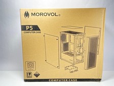 MOROVOL ATX PC Case, Mid Tower PC Case w/Mesh Front Panel, Black See Photos picture