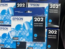 5 Epson Claria 202 Cyan Ink Cartridge XP-5100/WF-2860 Printers T202220-S 1281/5 picture