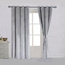  Super Soft Luxury Velvet Set of 2 Silver Gray 52